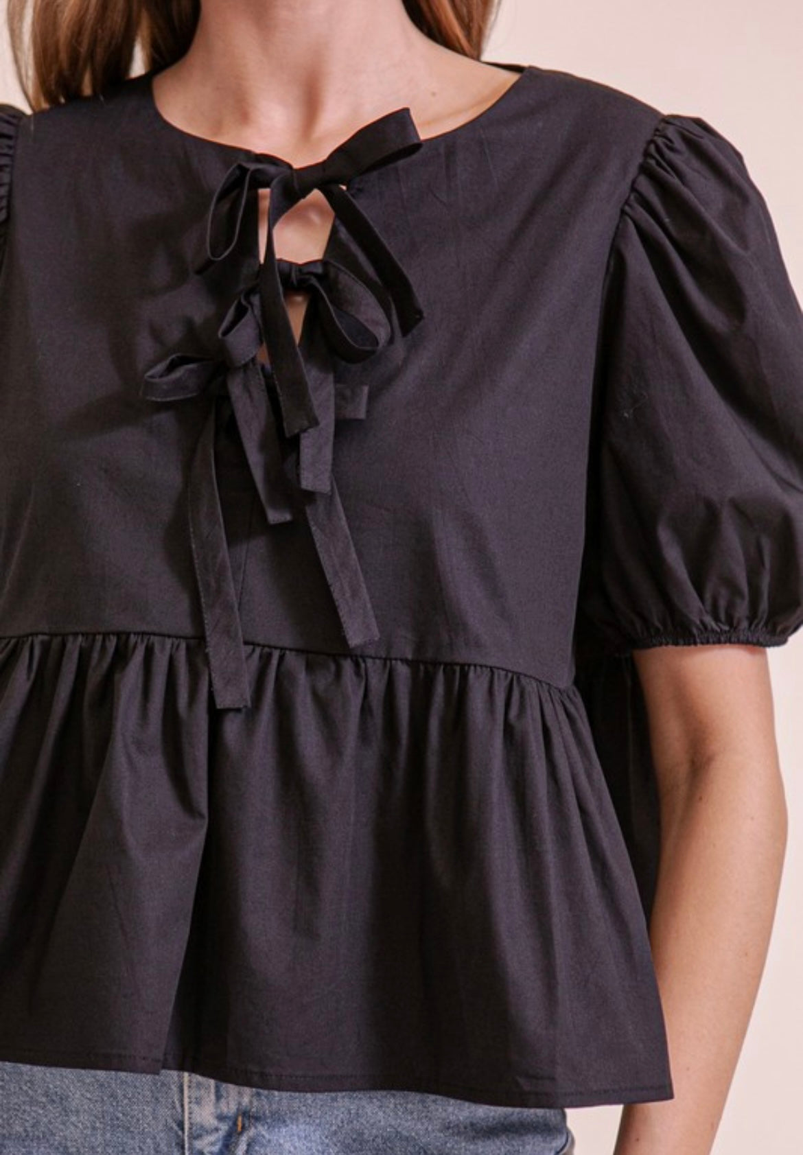 Black Ribbon Top